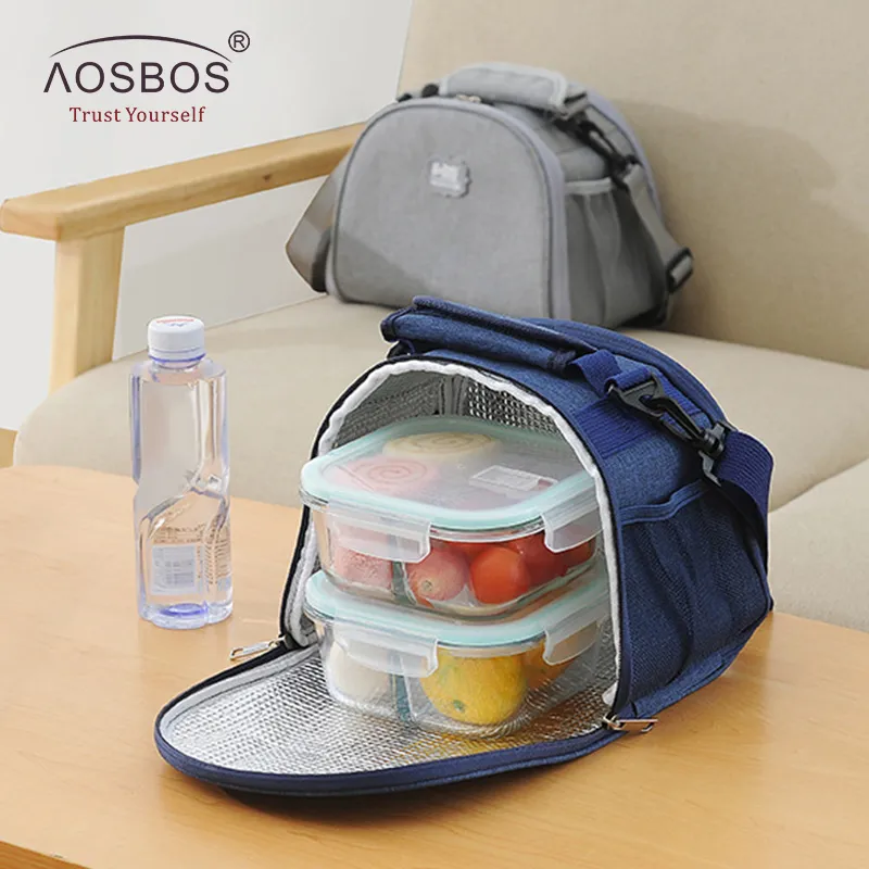 Aosbos أكسفورد المحمولة برودة حقيبة الغداء الصلبة الحرارية معزول أكياس الغذاء الغذاء الغذاء نزهة الغداء مربع حقيبة للرجال النساء الاطفال 201015