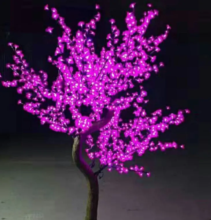 Dekoracje Ogrodowe Ręcznie Sztuczne Led Cherry Blossom Night Light Nowy Rok Boże Narodzenie Ślubne Dekoracje Światła 2 M / 1536 SZTUK LED