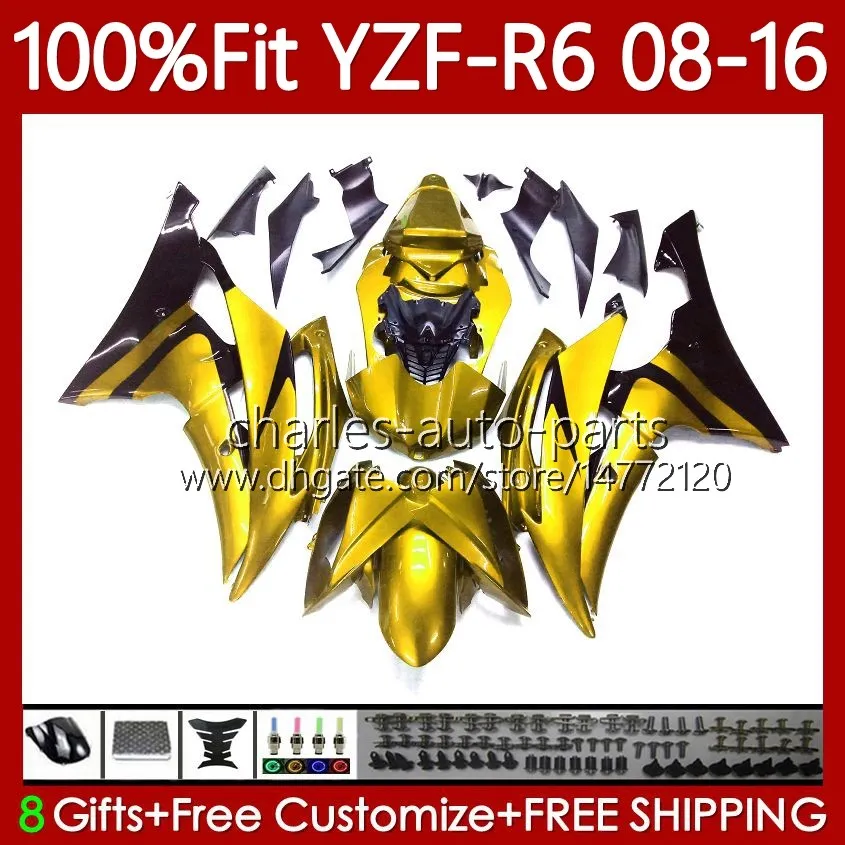 Yamaha YZF-R6 YZF R 6 YZF R6 600 YZF-600 YZFR6 08 09 10111111111111 16 99NO.190 YZF600 2009 2012 2012 2014 2015 2015 2015 OEM Body Glossy Golden