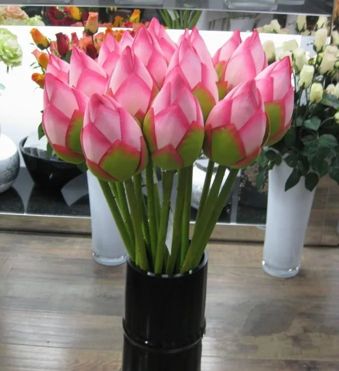Künstliche Blume, lebendig, 78 cm, künstliche Seide, Lotusknospe, Hotel und Restaurant, dekorative Blume, künstliche Teich-Simulationspflanze