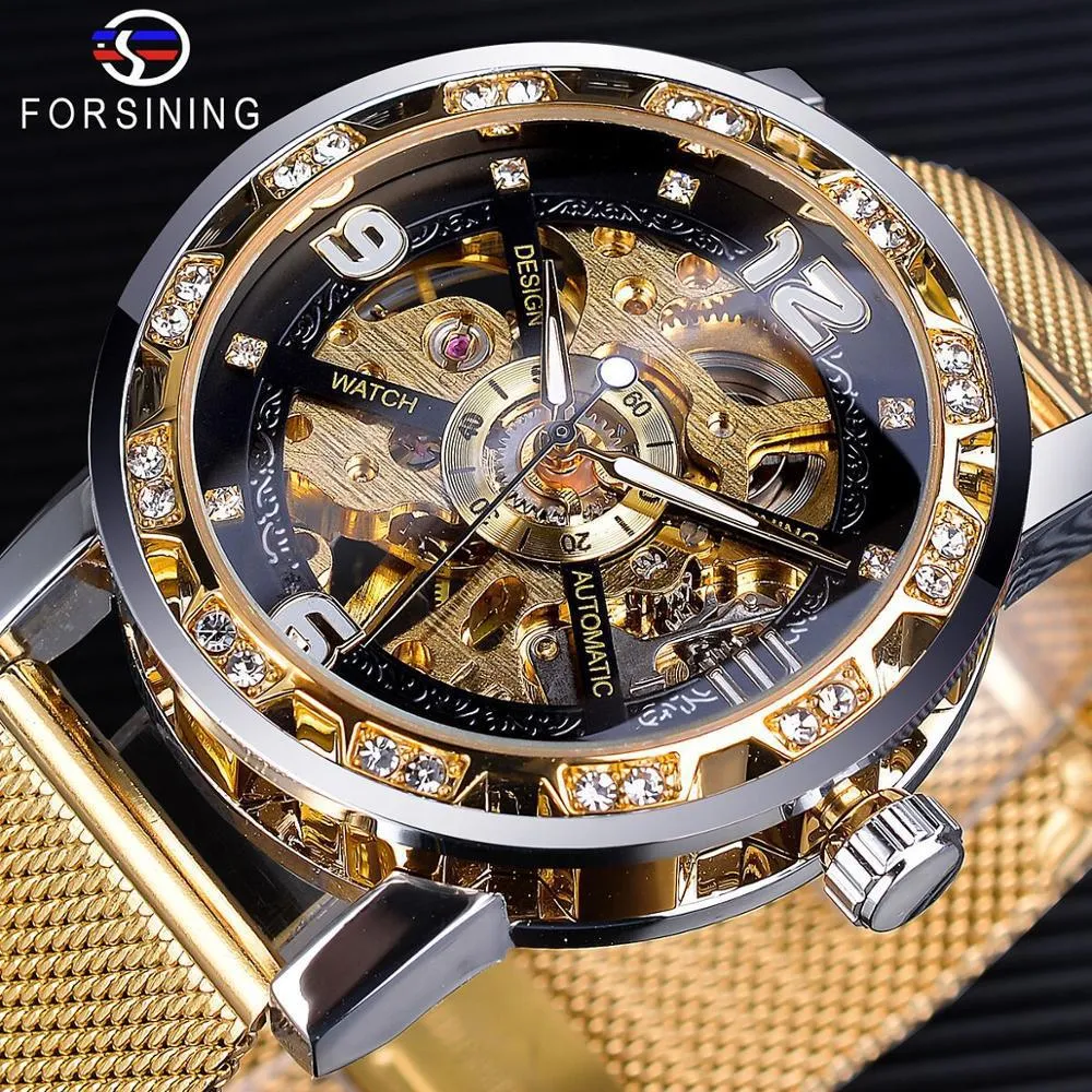 Hot Transgraniczny ręczny Hollow Watch Mechaniczny Zegarek Męski Zegarek Stalowy Zegarek One Piece Dropshipping Wristwatches