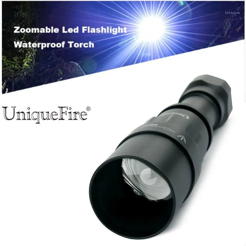 Uniquefire rechargeable LED 1605 T38 T38 XML2 Étanche 5 Mode 5 Mode 18650 Chasse tactique de la batterie Camping Camping lampes de poche Torches