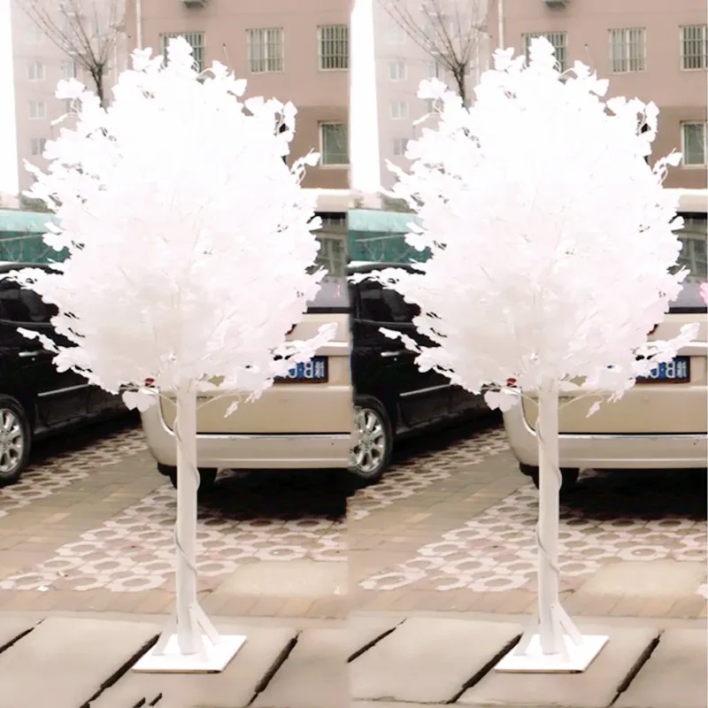 Nouveauté décoration de mariage blanc Ginkgo route cité colonnes vacances souhait arbre fête bienvenue zone accessoires fournitures