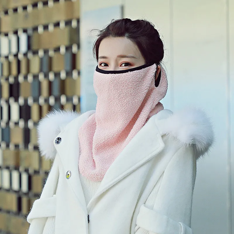 冬の暖かいビッグスカーフベルベットの屋外スポーツ女性の創造的なマスクソリッドカラーネックフェイス保護防風マスクスカーフVT1801