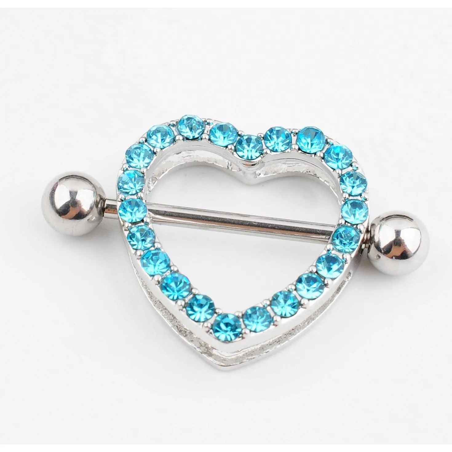 d0985 (5 colors ) nice stone heart style nipple ring piercing jewelry 20 pcs pink color stone drop piercing body jewelry shipping