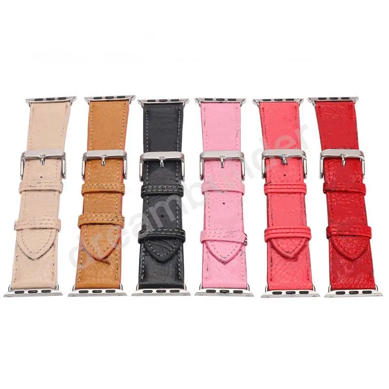 Designer watch strap For Apple Watchbands 41mm 42mm 38mm 40mm 44mm 45mm watchband iwatch 1 2 3 4 5 6 bands Leather Strap Bracelet Fashion Stripes