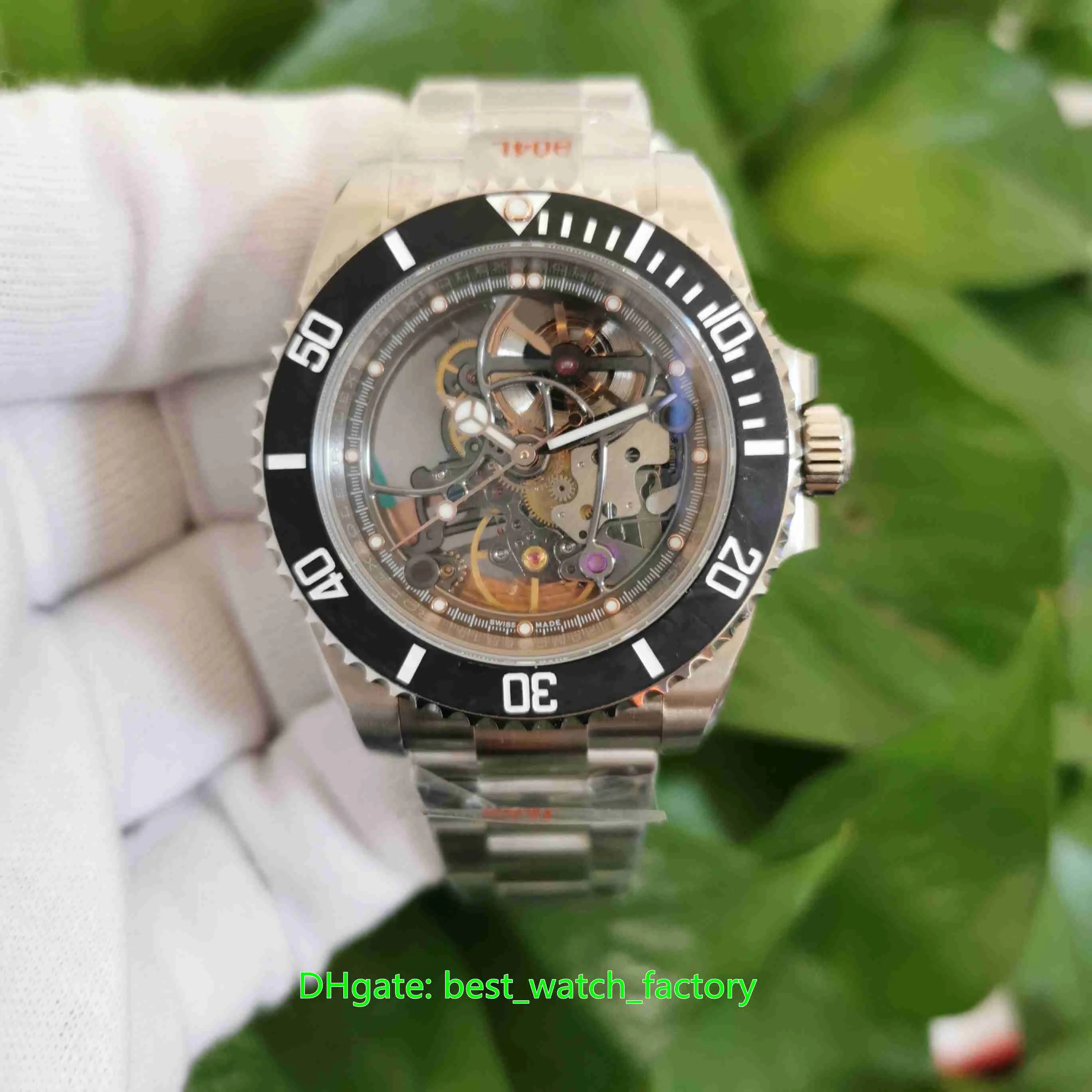 Noobf super jakości zegarki 40mm 116610 Szkielet włókna węglowego włókna 904L CAL.3130 MOVEMEN przejrzyste mechaniczne automatyczne męskie zegarek męskie na rękę