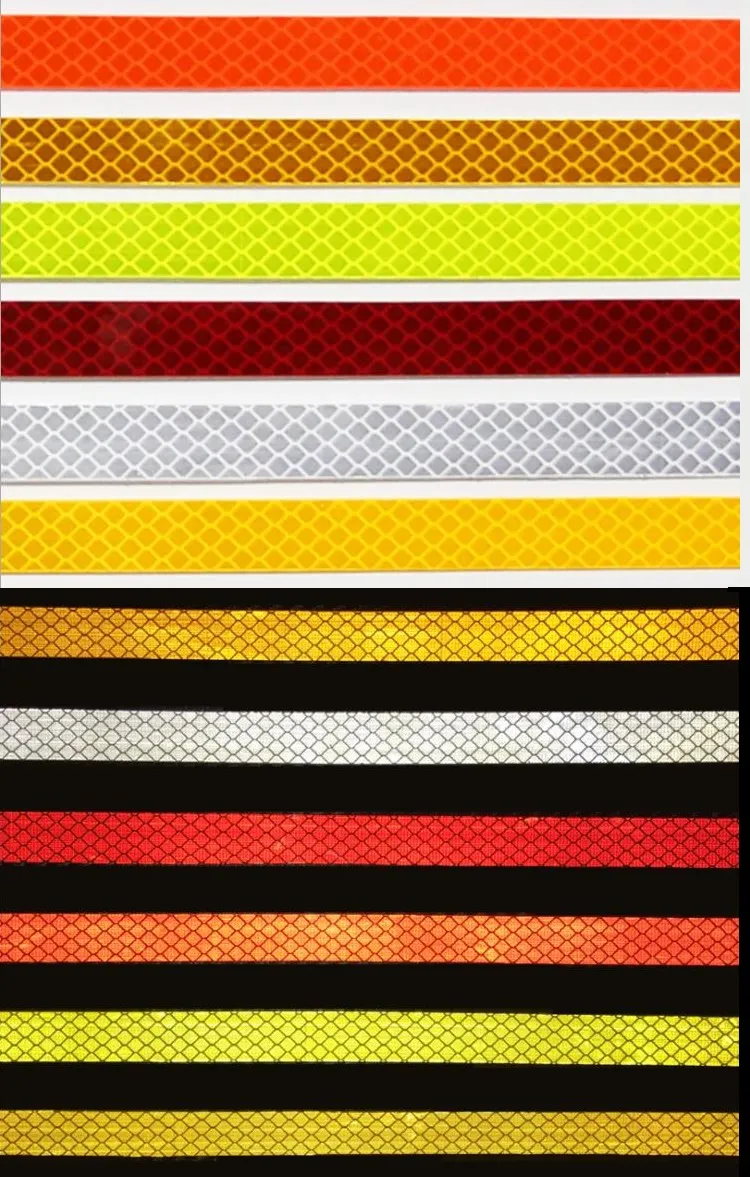 Road Block Yellow Black Orange White Light Reflective Stripe Tape