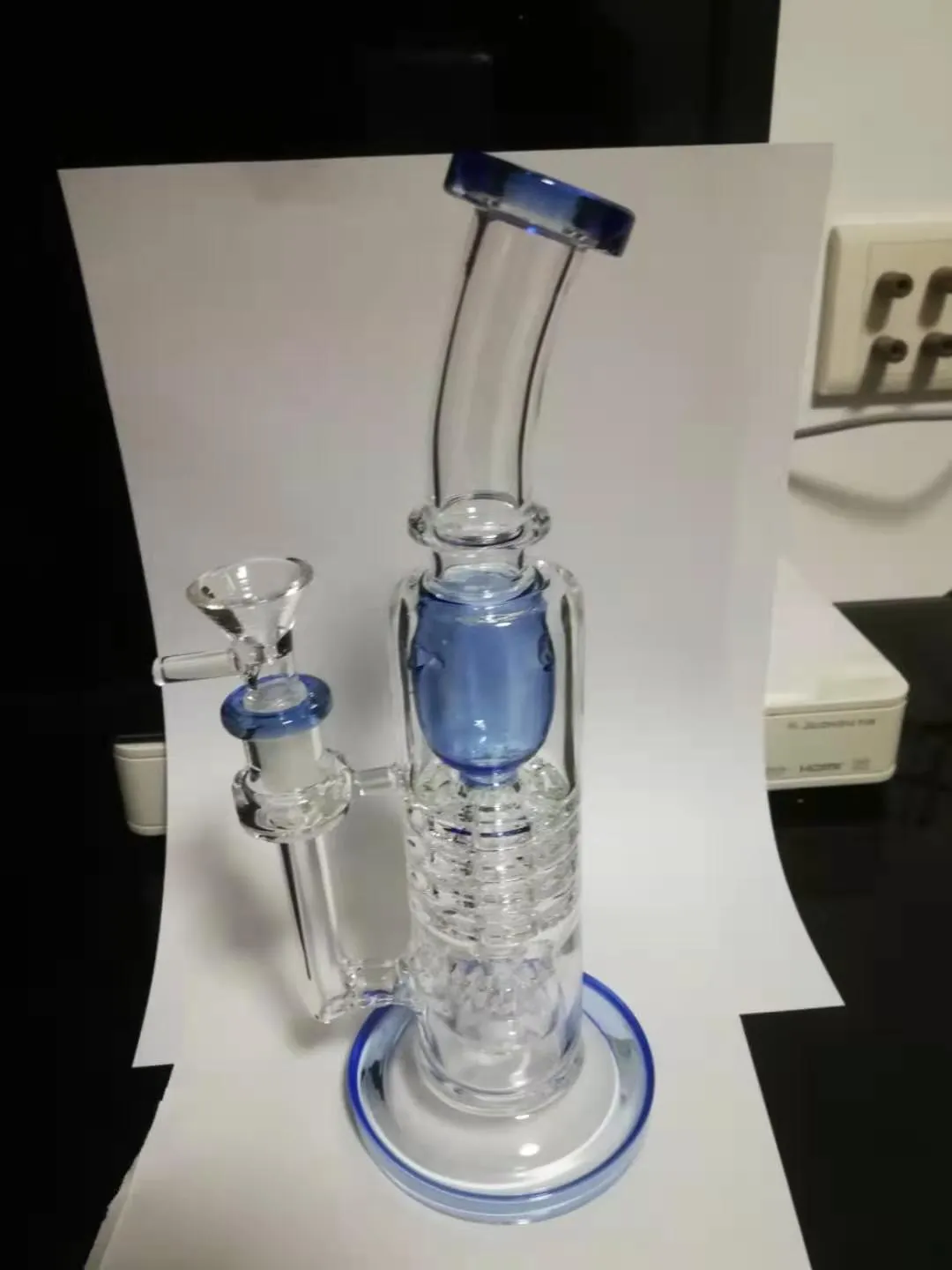 2021 10 pulgadas Klein Hookahs DAB rigs plataforma petrolera barril de vidrio grueso perc a Matrix bongs pipa de agua que fuma