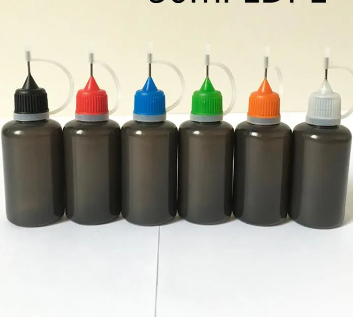 Черная цветная бутылка иглы E Жидкость 5 мл 10 мл 30 мл Пустой мягкий пластиковый наполнительные бутылки LDPE сжимаемые капельницы иголки-наконечника сок