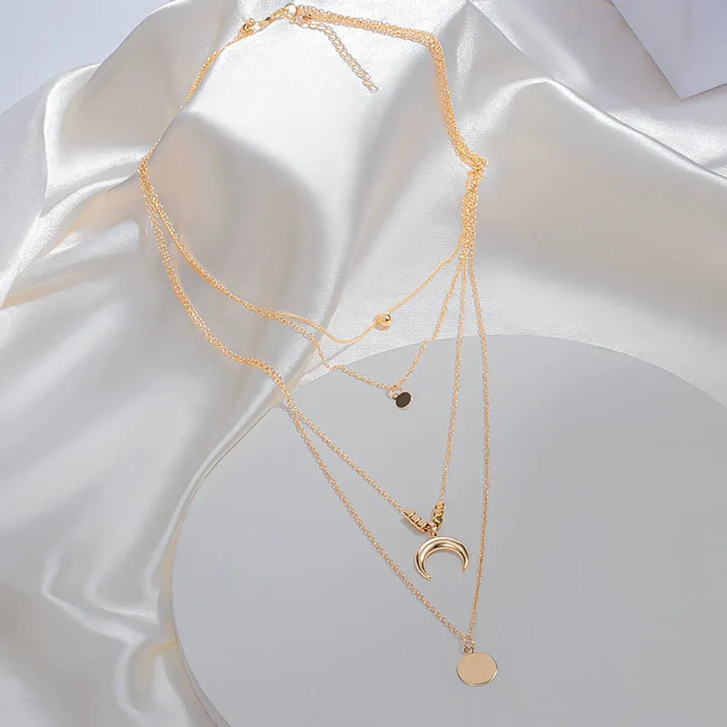 Nouveau Boh me Multicouche Or Pendentif Collier Pour Femmes Perle