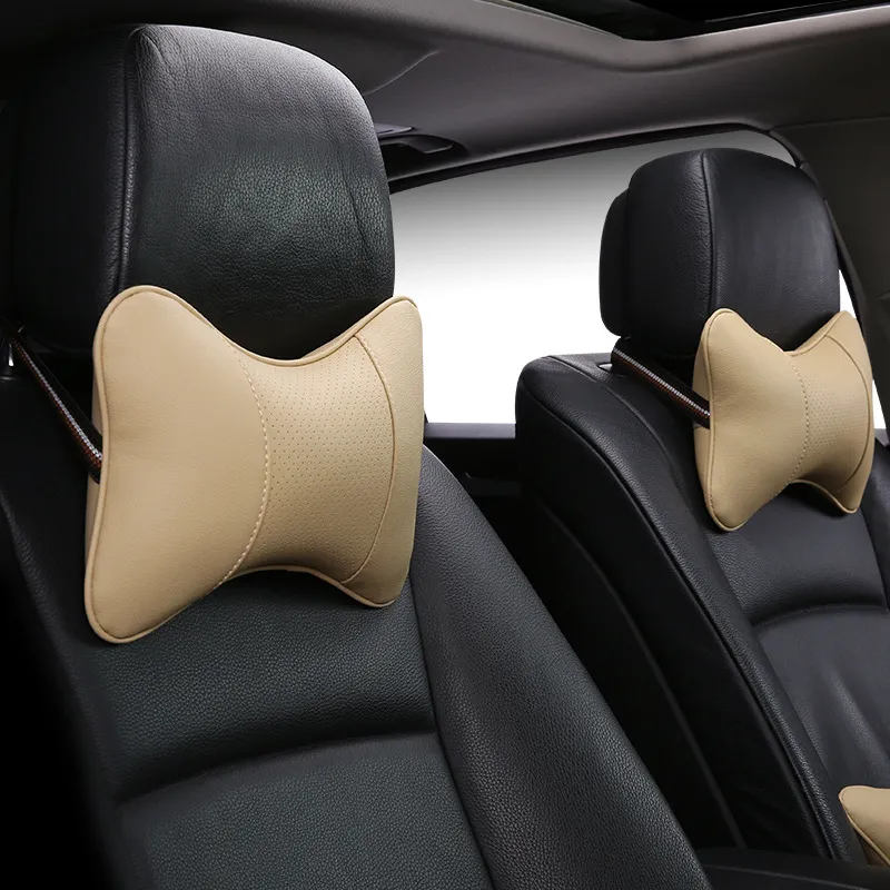 2pc Luxury Linen material car headrest pillow Breathable Auto Neck Rest support Pillows Cushion good quality Four seasons universa172S