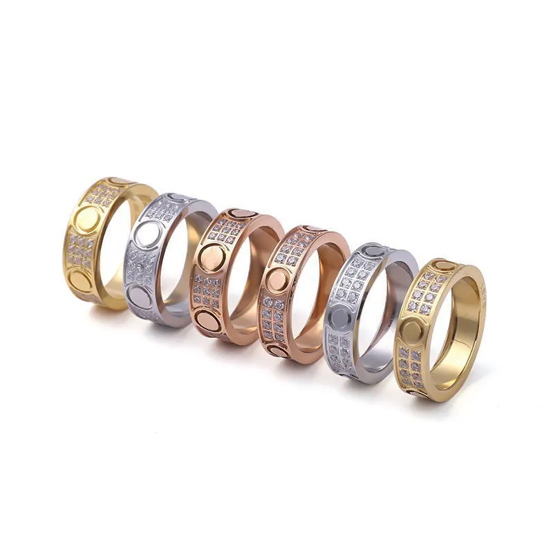 Luxe Designer Hot Boutique 316L Titanium stalen ringen liefhebbers band ringen maat voor vrouwen en mannen merk sieraden