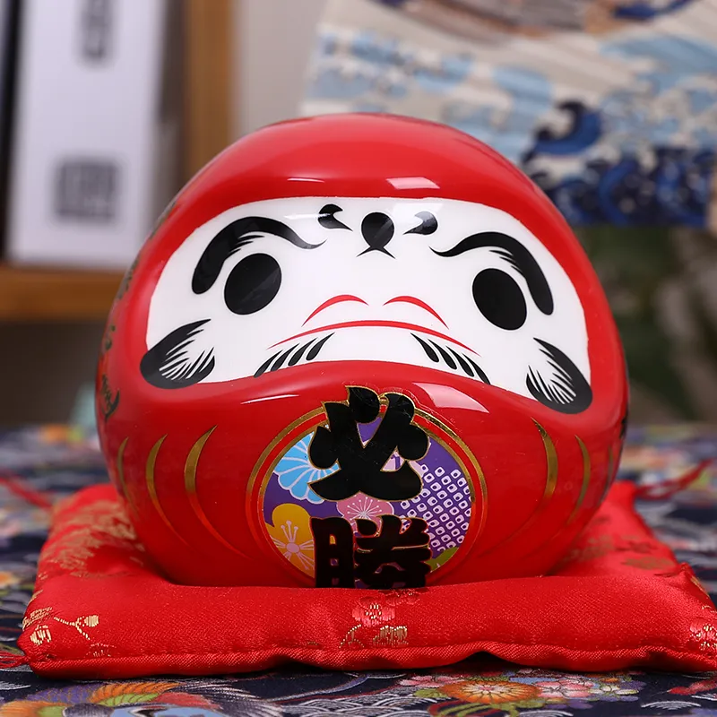 Lot De 5 Petites Figurines Daruma Japonaises En Céramique - Sans Yeux, 4,5 Cm, Porte-bonheur, Déco Maison, Voiture, Bureau