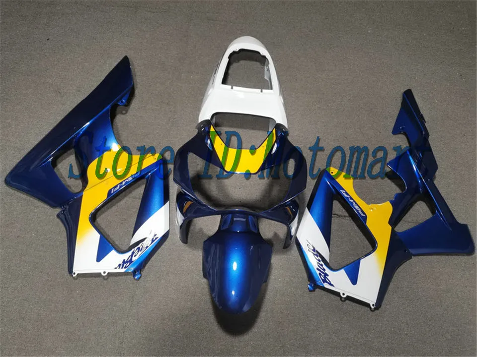 Corpo per HONDA CBR900 RR CBR 929RR 900 929 RR CC 900RR 00 01 900CC 929CC CBR929RR CBR900RR CBR929 RR 2000 2001 Carenatura HD03 Blu giallo con