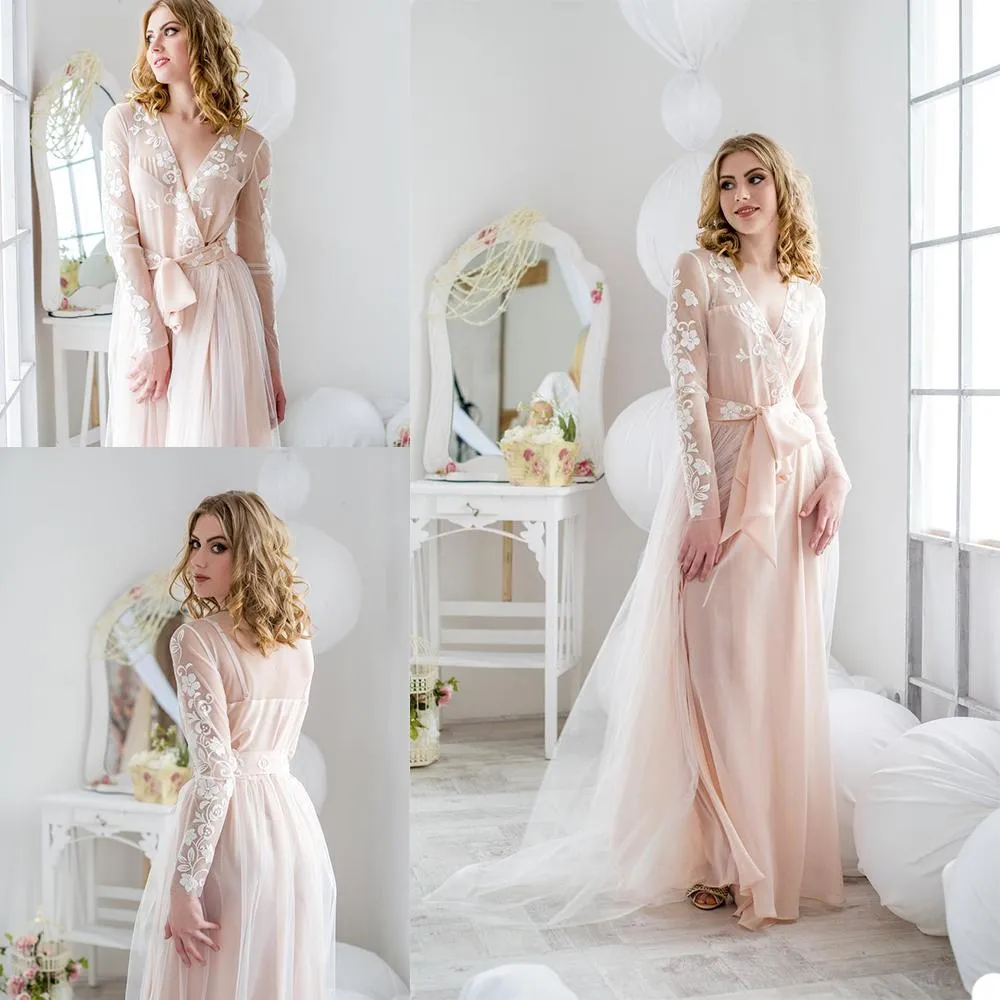Oyemwen Blush Rose Pink Tulle Robe