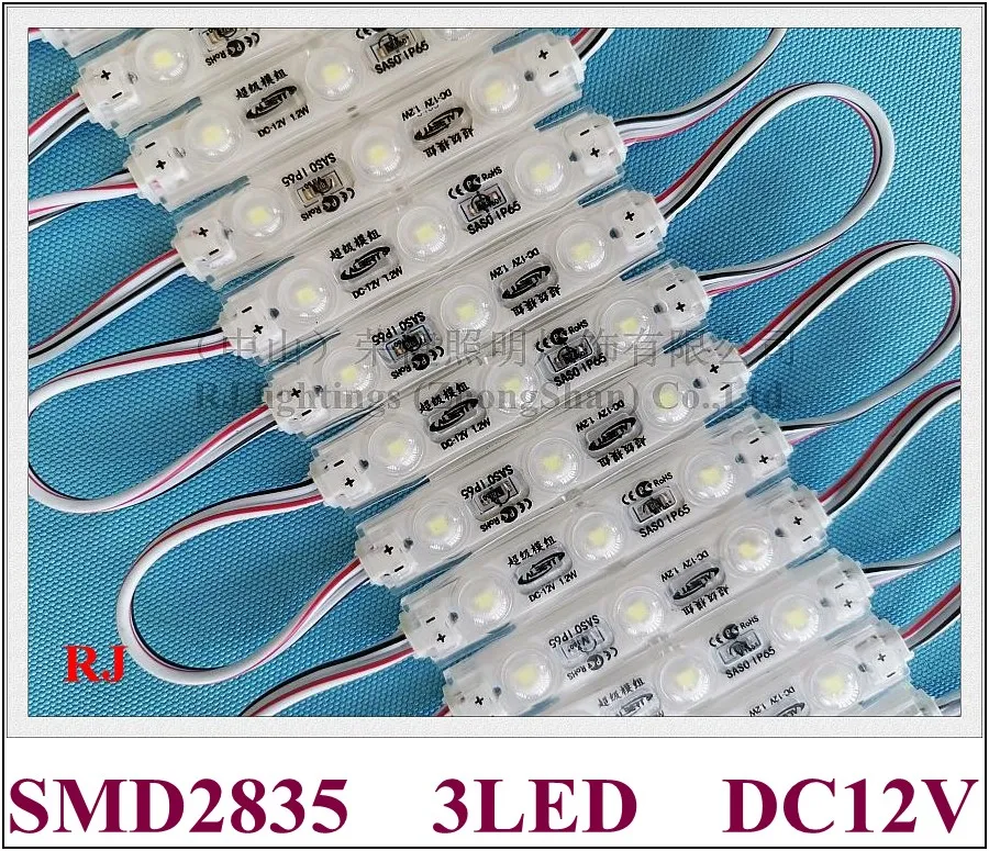 Moduł LED do znaku znaku Super LED Moduł światła DC12V 1.2W 140LM ​​SMD 2835 63 mm x 13 mm aluminiowy PCB szósta generacja