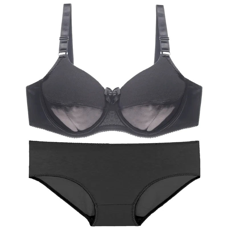Plusgalpret Ultra Thin Bra And Panty Set Back For Women E/F Cup, 38 48 Sizes,  High Waisted Brief, Sexy Ligerie LJ201211 From Cong00, $11.75