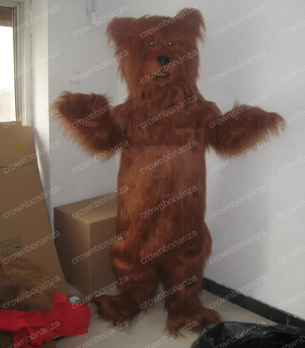 Halloween marrom grizzly urso mascote traje de alta qualidade cartoon anime tema caráter adultos tamanho Natal carnaval festa de aniversário outdoor outfit