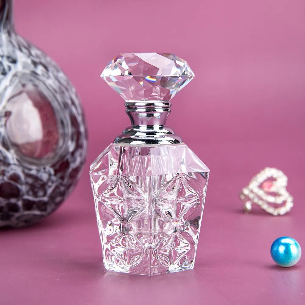 3ML Clear Vintage Crystal Perfume Bottle Empty Mini Refillable Bottle Home Wedding Decor Travelling Gift for Women