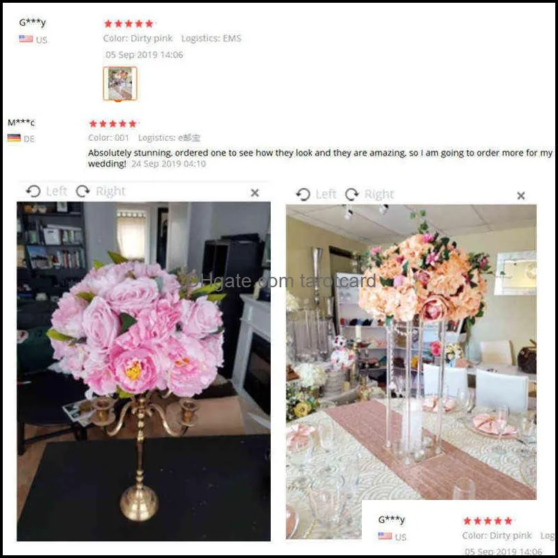 Custom 35cm silk peonies artificial flower ball centerpieces arrangement decor for wedding backdrop table flower ball 13 colors 220110