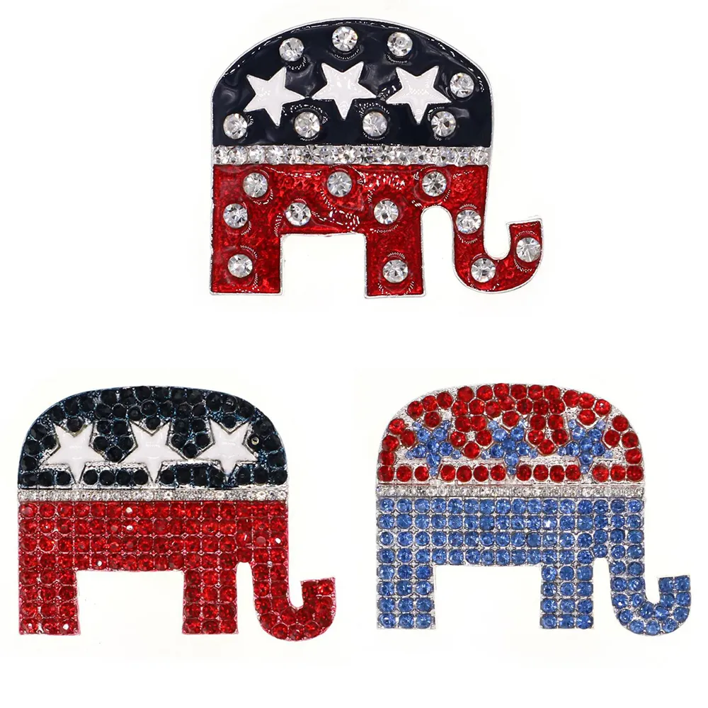 100 Pcs/Lot broches de mode nouveau personnalisé populaire émail cristal strass éléphant Animal dames femmes broches pour cadeau/décoration