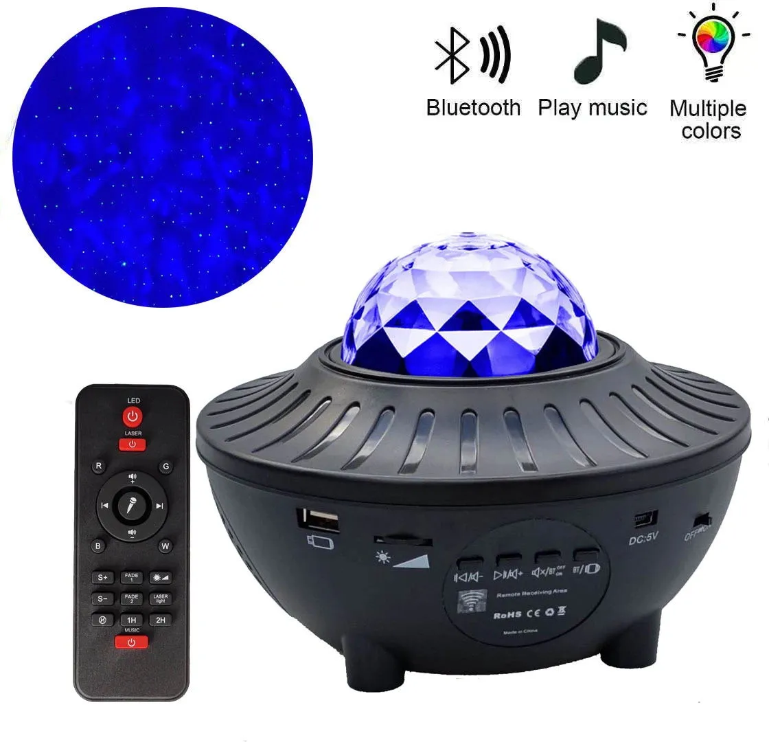 Hot Sale Nouveau Bluetooth Smart Rotatif Night Lights étoiles Sky Laser Cove Lampe LED 360 Aurora musique Galaxy Projector Light