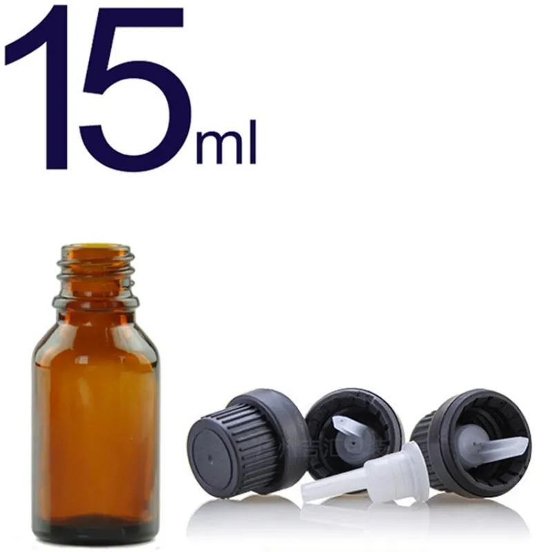 Glass Bottles for Essential Oils 15 ml Refillable Empty Amber Bottle with Orifice Reducer Dropper and Cap DIY Supplies Tool & Accessories