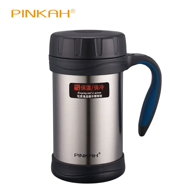Save Big on Bulk Thermos Coffee Mug With Handle Pinkah 500ml Vacuum Flask:  Double Wall Stainless Steel Business Office Coffee Mug, Portable Insulated 
