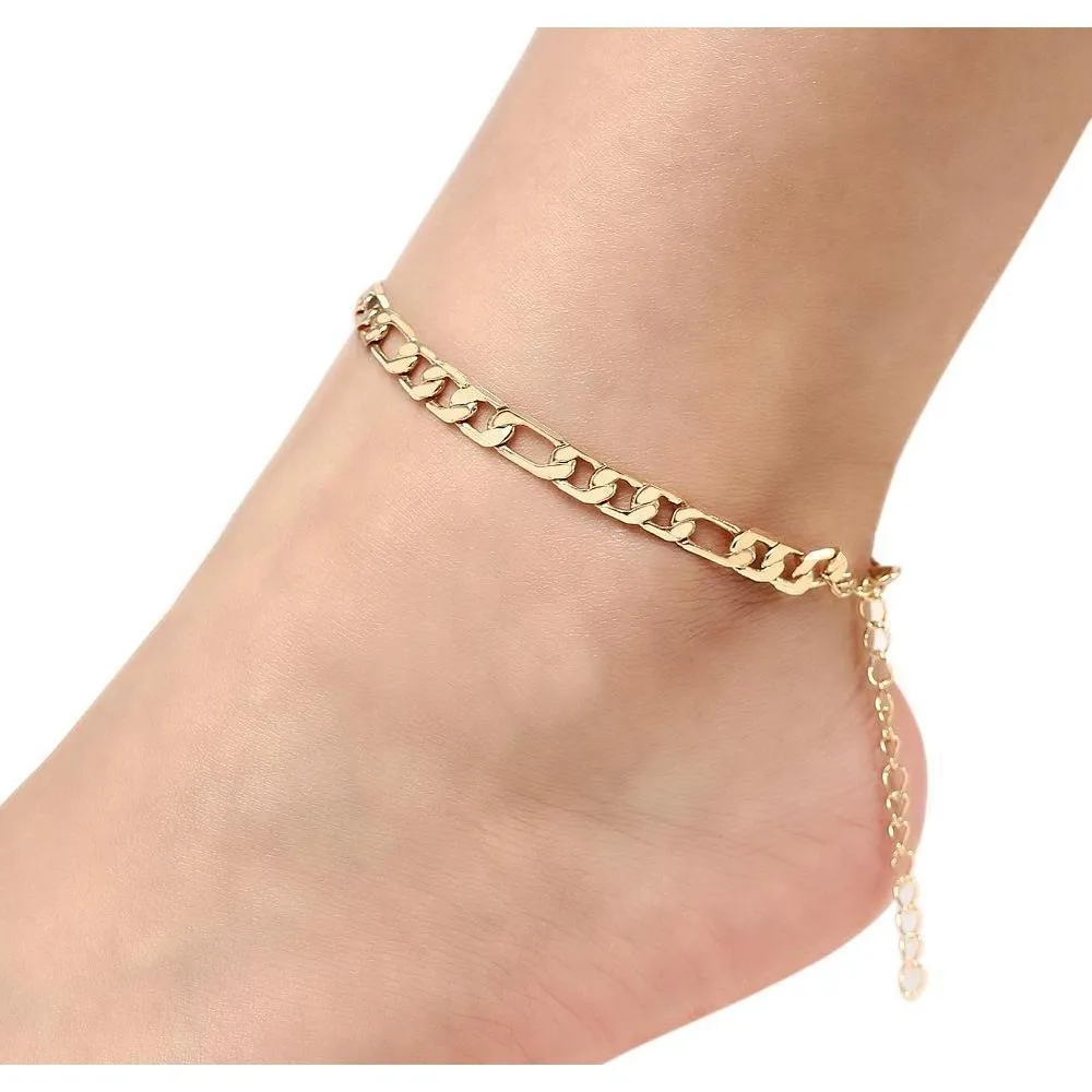 S1193 Hot Fashion Jewelry Bracelet Figaro Chain Anklet Vintage Foot Bracelets Ur4Jw