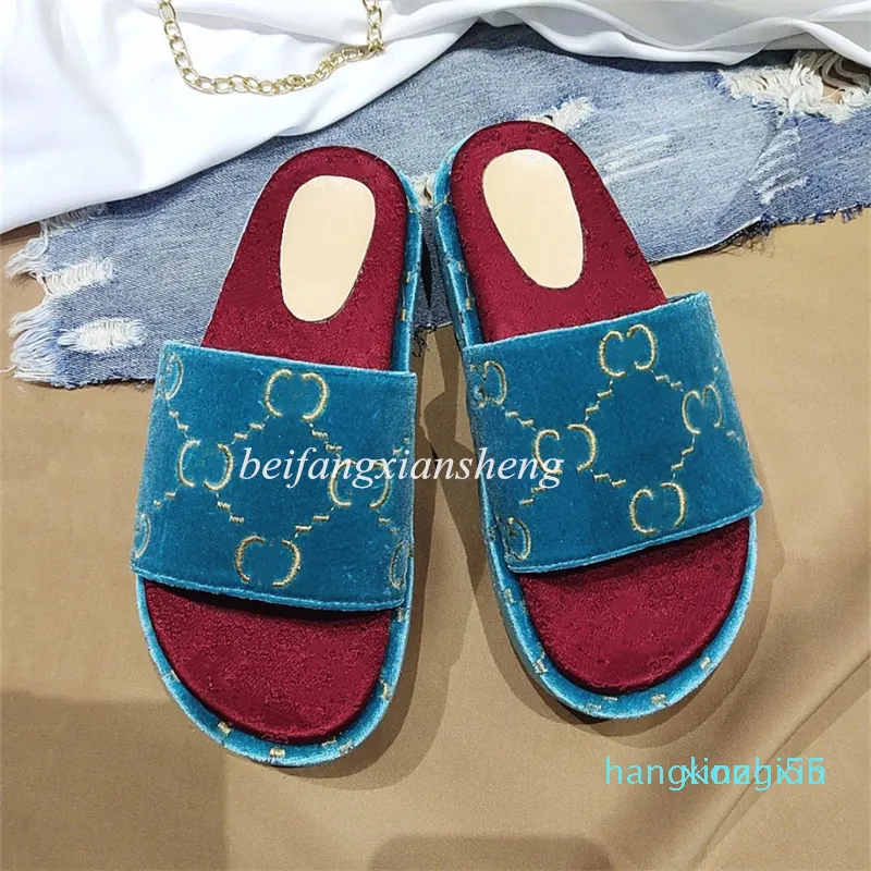 Fashion G Mens Womens Sandals Slippers Slide Designer Luxury Flat High Heels Flip Flops Shoes Embroidered Platform Rubber Sandal Leather