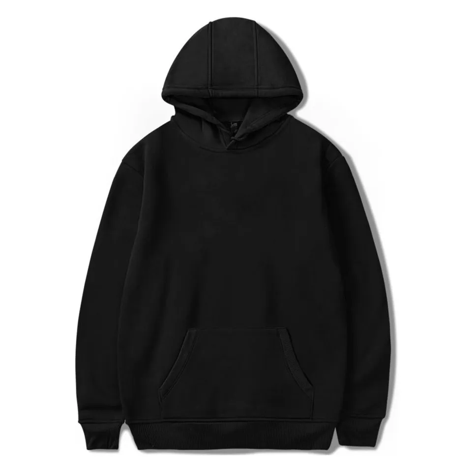 Plain black top hoodie wholesale