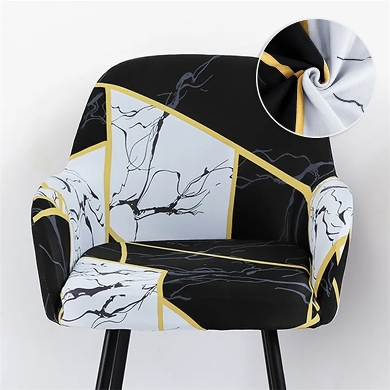 Chaise d'impression de style européen Couvre-chaise en pente Bras de grande taille Aile arrière roi housses de siège lavable amovible 220302
