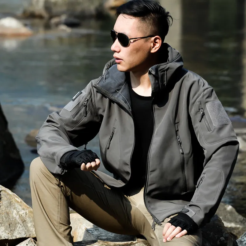 Shark skin soft shell jacket top