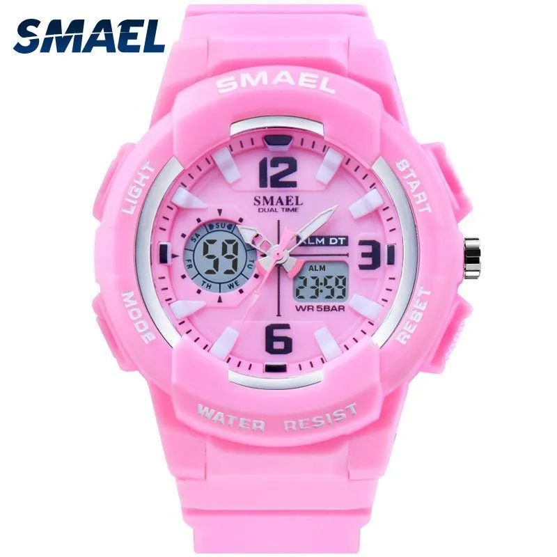Smael Kidsデジタル時計男の子時計のスポーツウォッチ防水キッズLedディスプレイRelogio1643女の子の腕時計デジタルLJ200911