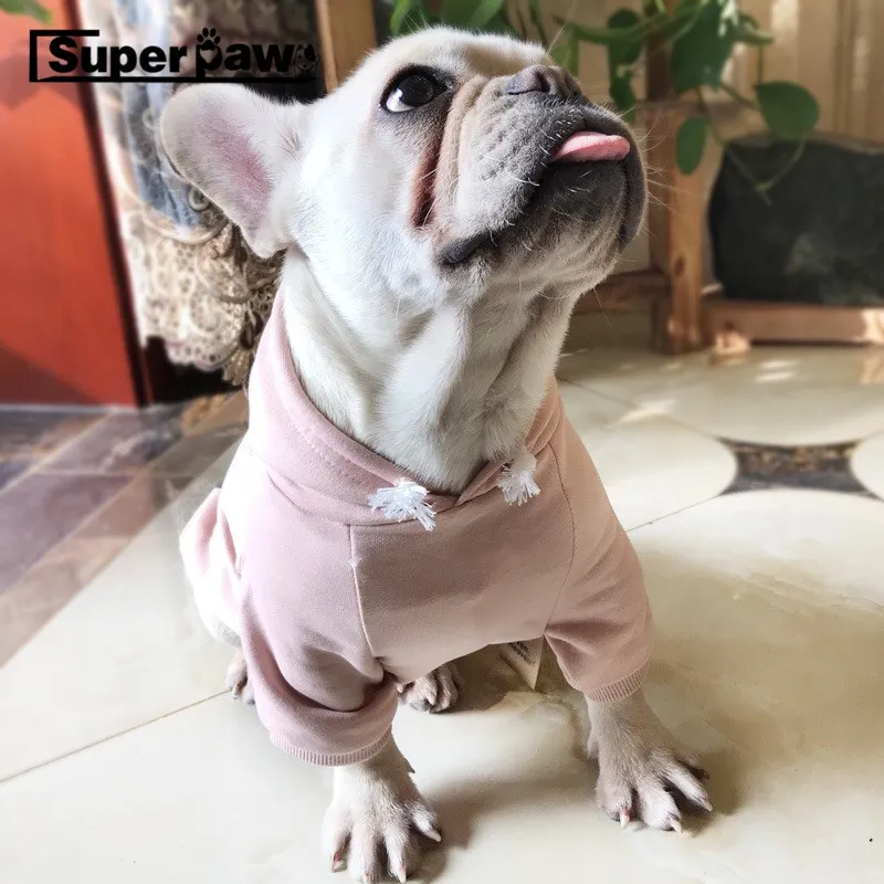 Mode Hond Kleding Huisdier Puppy Hoodie Ouder-Kind Outfit Franse Bulldog Pug Teddy Jas Jas voor Honden Kat Houd Warm XQC05 T200710