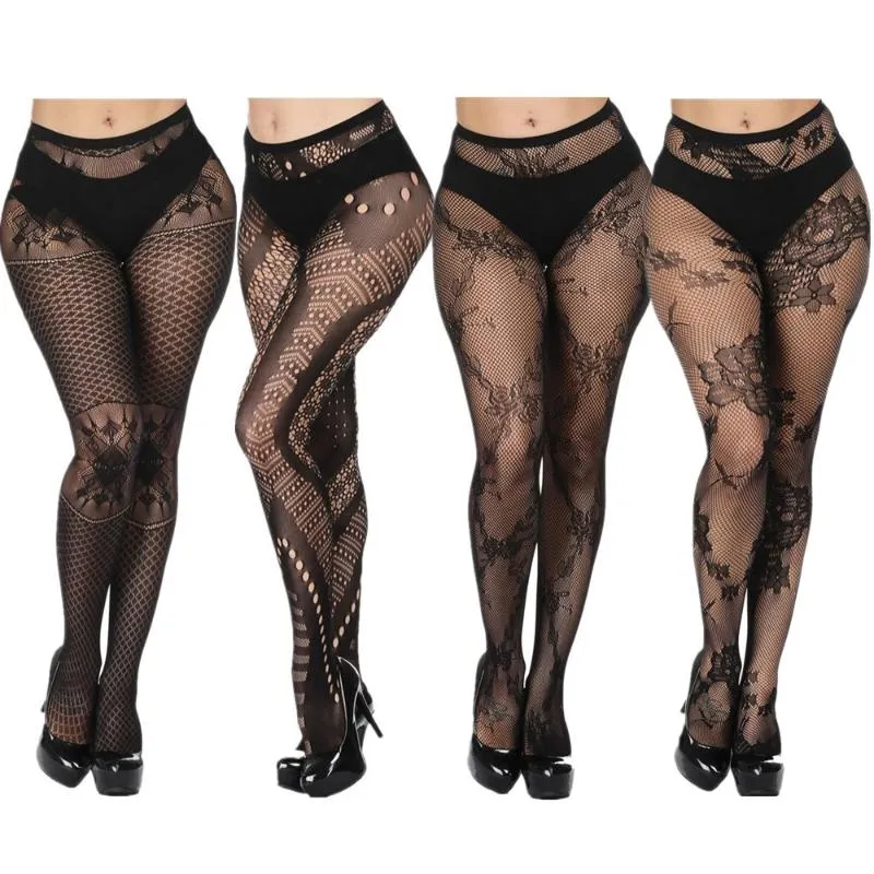 Chaussettes Bonneterie 4Paires lot Grande Taille Femmes Collants Bodystocking Sexy Lingerie Collants Érotiques Bas De Corps De Grands Collants13100