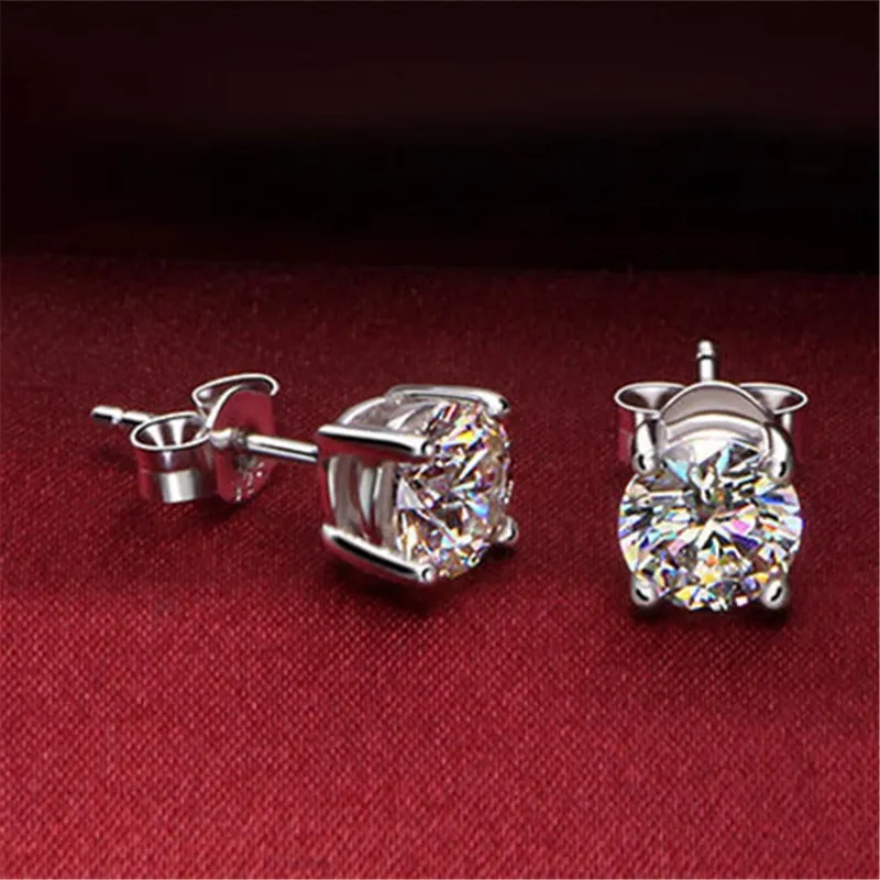 Zircon Diamond Stud örhängen Silver Crystal Women Wedding Ear Rings Fashion Jewelry Gift Will and Sandy