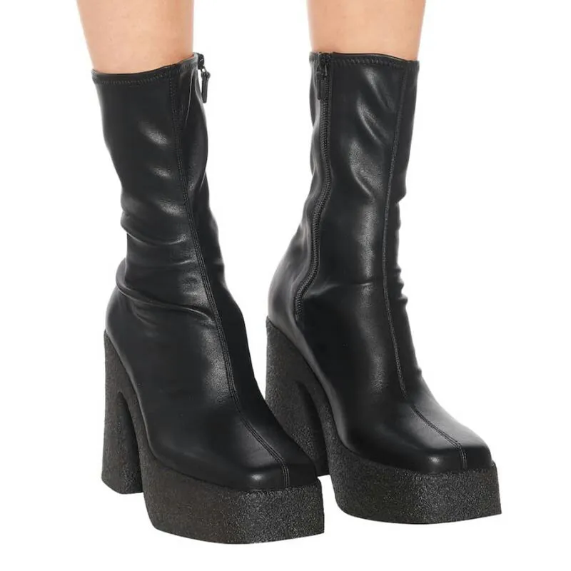 Platform Elastic Sock Boots Stretch High Heel Women Ankle Boots