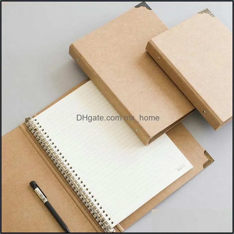 Notepads Kraft Paper A5 Binder Notebook Cover B5 A4 Ring Grid Loose-leaf Spiral