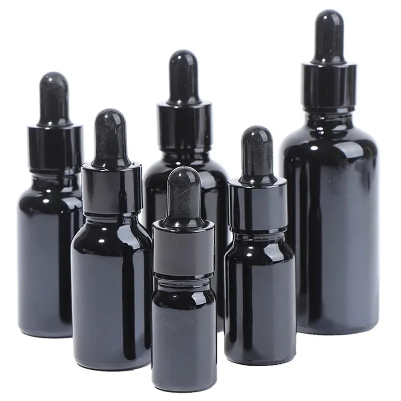 5-100 ml druppelfles reagens oog zwart glas aromatherapie vloeibare pipet parfum container