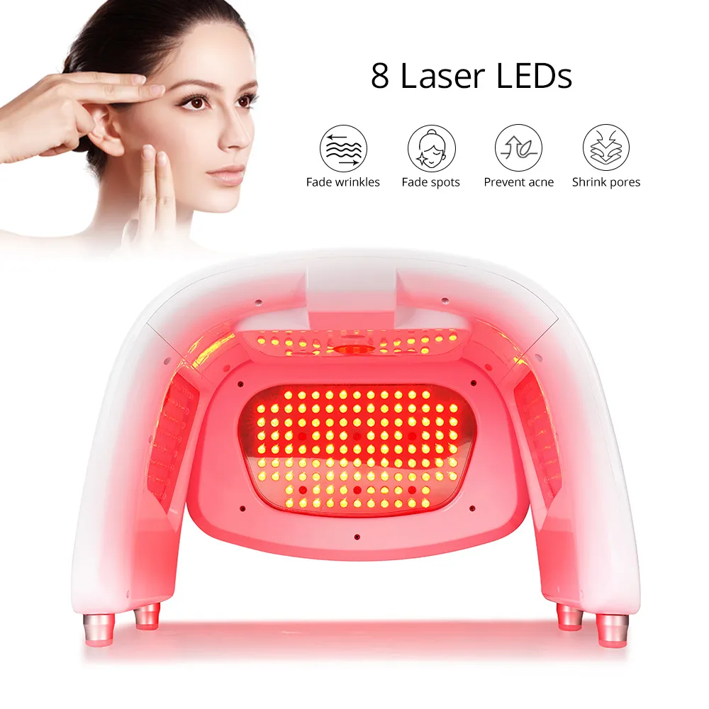 Ny ankomst Foldbar 7 färger LED Photon Light Therapy Rödhet Rynkor Minska ansiktsvård Hud Firming Främja Hair Growth Lamp Machine