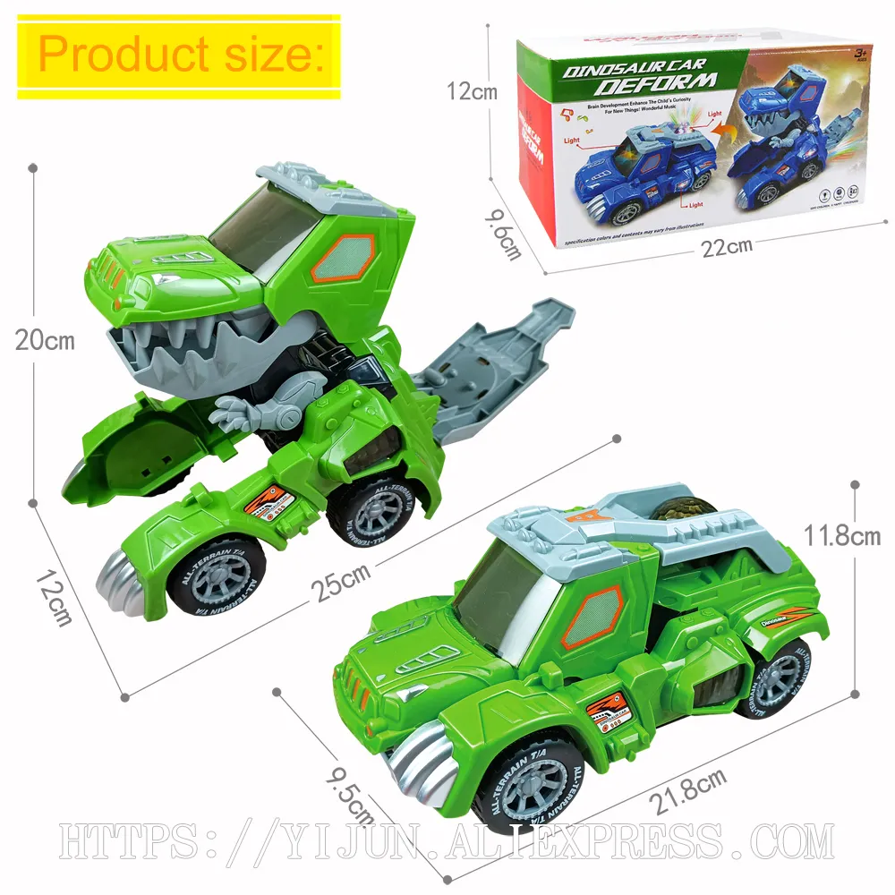 Set De 4 Coches Dinosaurio Con Luces LED Intermitentes – Juguete Para Niños De 3 A 6 Años, Compatible Con Pistas De Coches