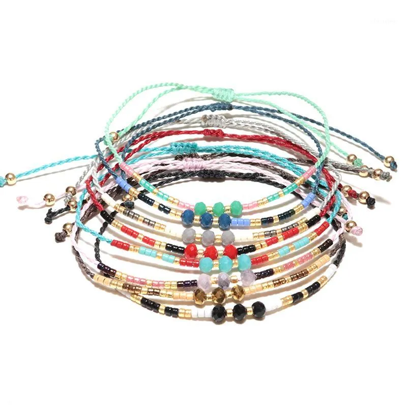 Nieuwe Collectie Gevlochten String Armband Voor Vrouwen Mannen 4 MM Kleine Zaad Kralen Braslet Verstelbare Charm Brazalete 8 Kleuren Pulseira Gift1