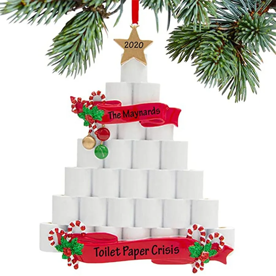 Livre DHL NOVO 2020 de toalha de papel em forma de pingente de plástico DIY Família Ornamento personalizado do Livro 2020 enfeites de Natal Decoração