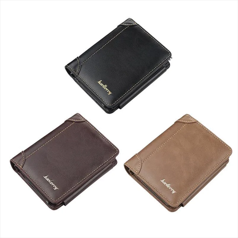 Venda quente Homens Curtos Wallet Soild Cor Grande Capacidade Mens Mens Carteiras Pequeno Saco De Embraiagem Zíper Hasp Moeda Bolsa Para Titular do Cartão Homem