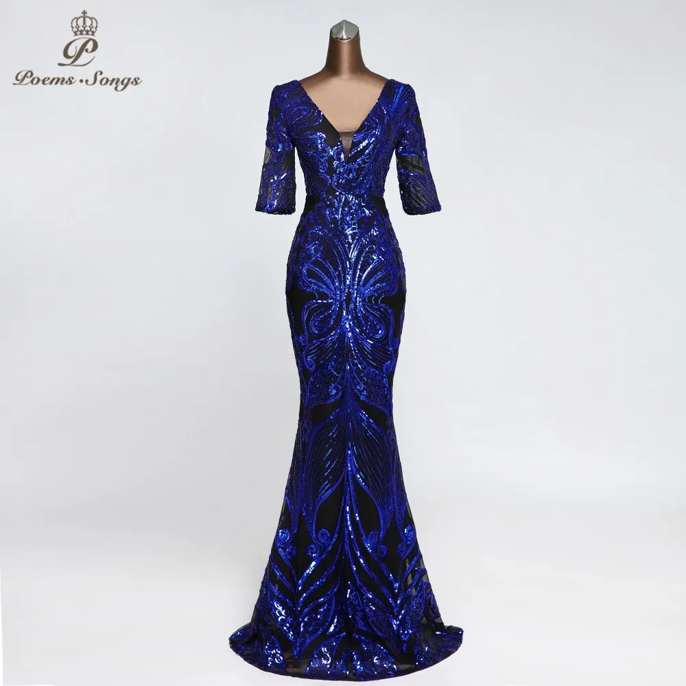 Half sleeve Evening dress long Butterfly style evening gown attractive robe de soiree vestidos elegantes memaid vestido de festa LJ201124