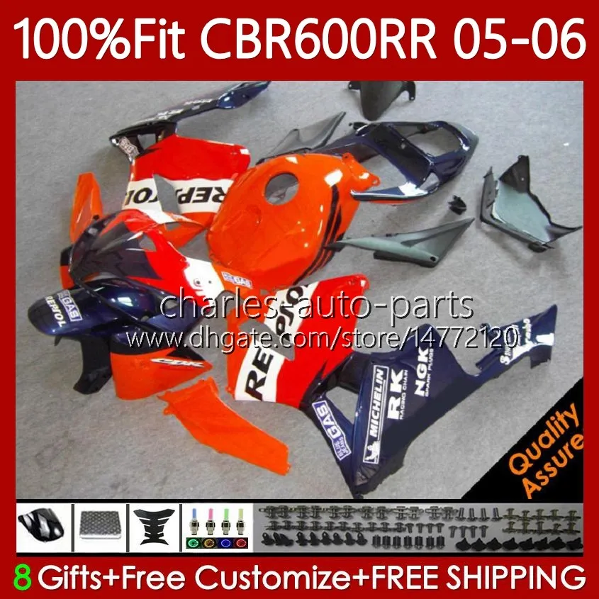 PAQUILIZADORES DE OEM DE REPSOL NARANJA PARA HONDA CBR600F5 CBR 600 RR F5 CC 2005 2006 CUERPO 72NO.155 CBR 600F5 600CC 600RR 05-06 CBR-600 CBR600 RR CBR600RR 05 06 Molde de inyección Carrocería