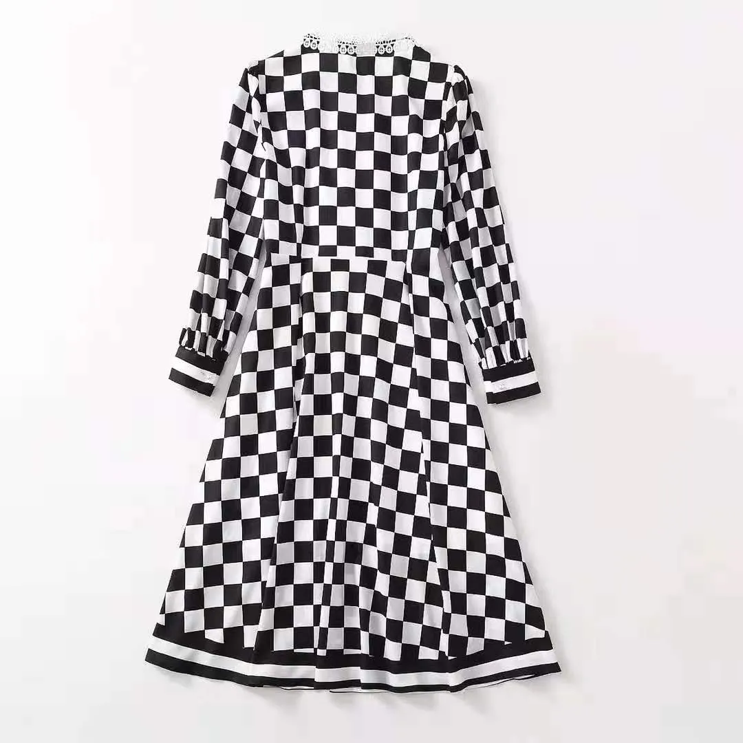 流行に ヨーロッパとアメリカの婦人服新しい21春長袖レースラペルフラウナシー市松模様のプリントファッションドレス メール便発送可 アパレル レディース服 Dev Apb Com La 流行に ヨーロッパとアメリカの婦人服新しい21春長袖レースラペルフラウナシー市松模様のプリントファッションドレス メール便発送可 アパレル レディース服 Dev Apb Com La