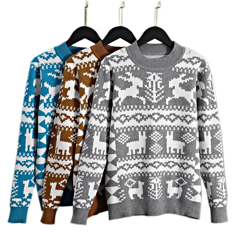 violación suéter Brote Gigogou Estilo Nórdico Suéter De Mujer Otoño Invierno Jerseys Top Jacquard  Tejido Grueso Cálido Cuello Redondo Christmas Sweters 201023 De 49,5 € |  DHgate